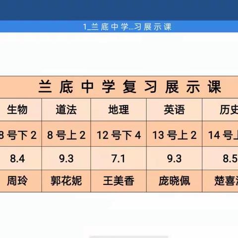 精益求精  臻于至善---兰底中学复习展示课纪实