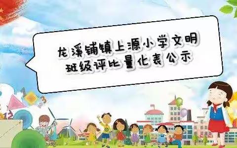 [汇总]龙溪铺镇上源完全小学“文明班级”评比量化公示