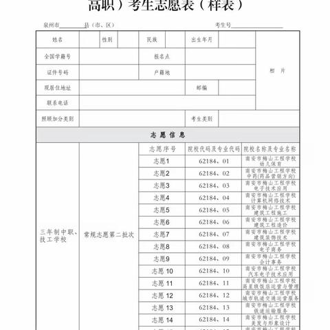 南安市梅山工程学校2023年志愿填报指南