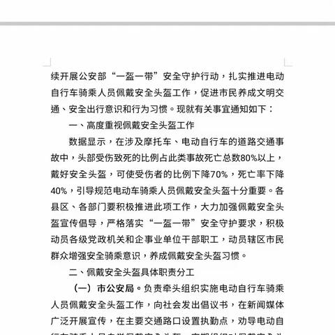 一盔一带，安全伴我行                ——解东一小“一盔一带”交通安全教育活动