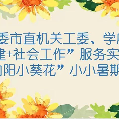 保山市委市直机关工委、学府社区“党建+社会工作”志愿服务实践站“向阳小葵花”小小暑期班活动。