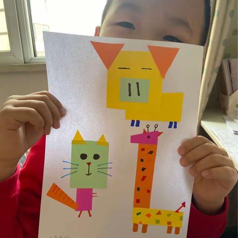 创意拼摆，巧秀童心——先盛里小学一年级四班数学趣味拼摆粘贴画展示