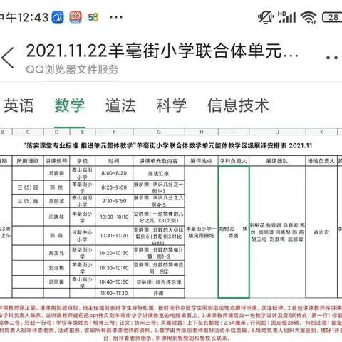 减负的本质是提质，提质的关键在课堂——羊毫街联合体数学学科单元整体教学展示活动