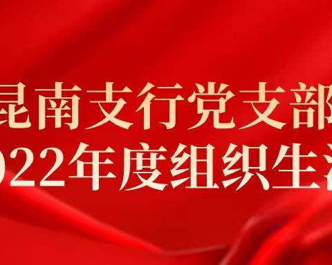 龙昆南支行党支部召开2022年度组织生活会