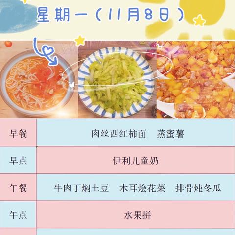 【每周食谱】第五周食谱2021年11月8日-11月12日