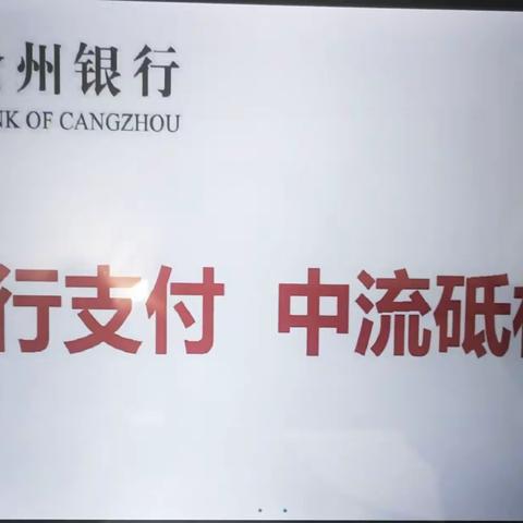 沧州银行保定徐水支行支付系统宣传