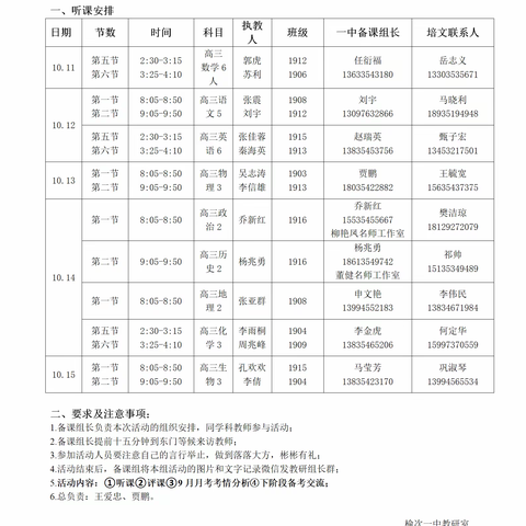 榆次一中与北大培文晋中实验学校第二次听评课活动