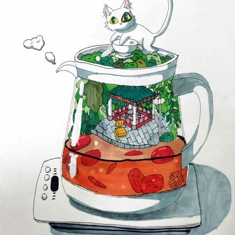 六年级～初二年级2023.3.19～4.19写生与参赛作品与创意写生作品欣赏