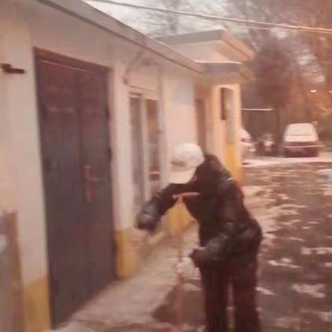 寒冷的雪天有温度—东里南社区扫雪在行动