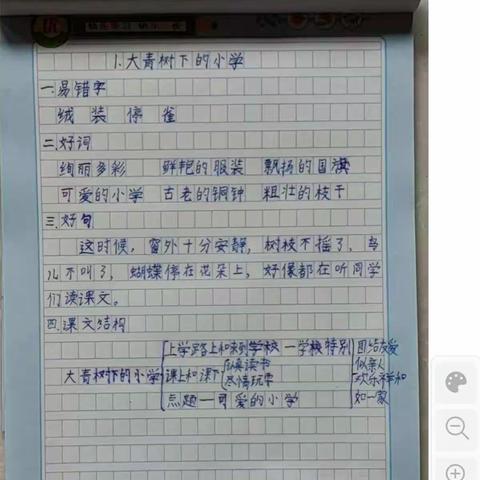 《大青树下的小学》课堂笔记展示