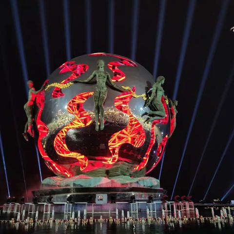 2022年元旦之夜北海银滩灯光秀表演