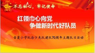 红领巾心向党  争做新时代好队员
——洪山区青菱小学开展纪念少先队建队70周年庆祝活动