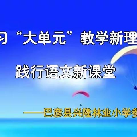 学习“大单元教学”新理念，践行语文新课堂——兴隆林业小学参训纪实