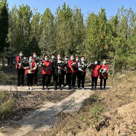 疫情期间石碑村党支部李红涛书记召集部分党员代表代替村民祭扫