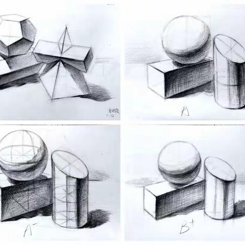 慈晖高一美术班阶段课堂美术作品