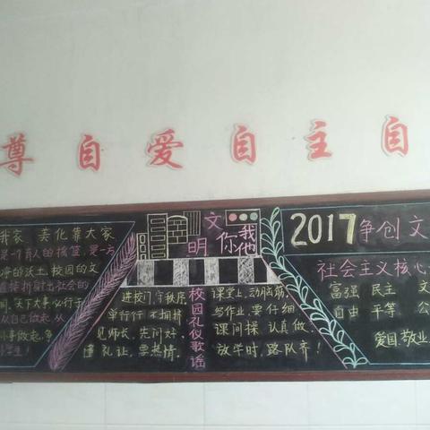 雷庄小学"创文明城市，做文明学生"黑板报评比简讯