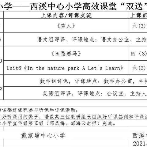 “双减课堂”简而不凡——记戴家埔中心小学与西溪中心小学教学双送活动
