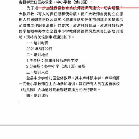 砥砺前行，不负芳华——记葛竹坪镇中心小学师德师风培训暨禁毒知识培训
