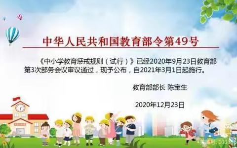 全面落实《中小学教育惩戒规则（试行）》学习