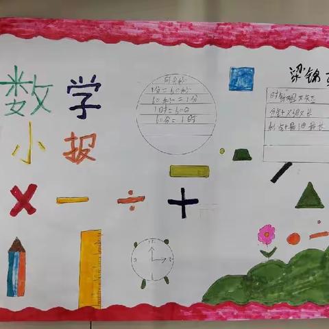 罗定第三小学三（1）班《时、分、秒》数学小报