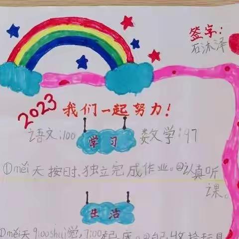 不目标 无方向 2023我们一起努力！---枣强县第七小学学子展望2023制定“心”目标