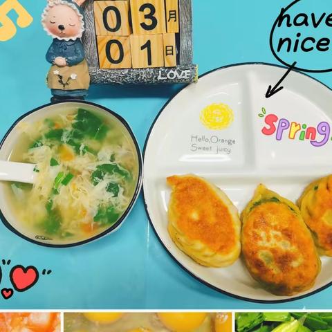 林安六一幼儿园3月1日（星期三）幼儿食谱及实物照