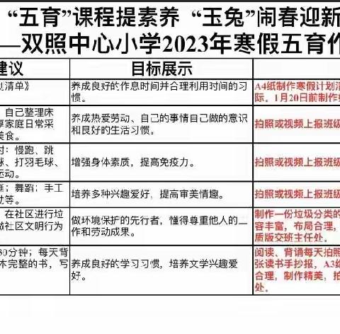 【展假期特色作业，秀多彩寒假生活】——秦都区双照中心小学一年级寒假五育作业展示