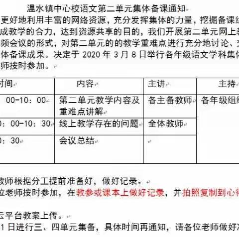 温水镇中心校举行四年级语文集备活动