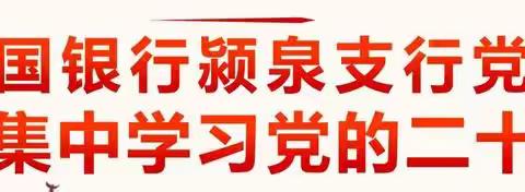 颍泉支行党支部开展“学习党的二十大精神”专题会