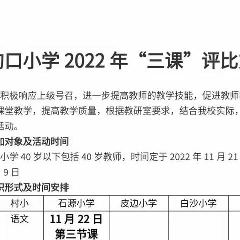 优课展风采，评比促成长——洵口小学开展三课评比活动