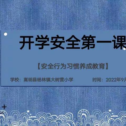 《开学安全第一课》——大树营小学开学安全教育活动