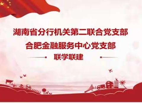 湖南省分行机关第二联合党支部与合肥金融服务中心党支部开展联学联建活动