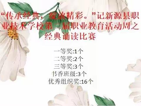 “传承经典，绽放精神。”记新源县职业技术学校第二届职业教育宣传周系列之三经典诵读