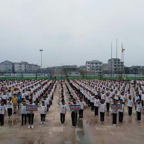 皂头中学师生创国卫誓师大会