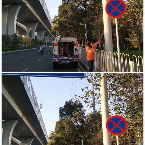 2022.12.19-2022.12.23交通设施杆、路名牌、路灯杆清洗小结