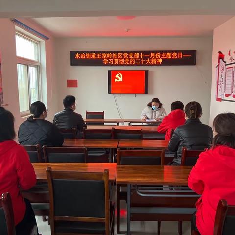 水冶街道王家岭社区党支部十一月份主题党日---学习贯彻党的二十大精神