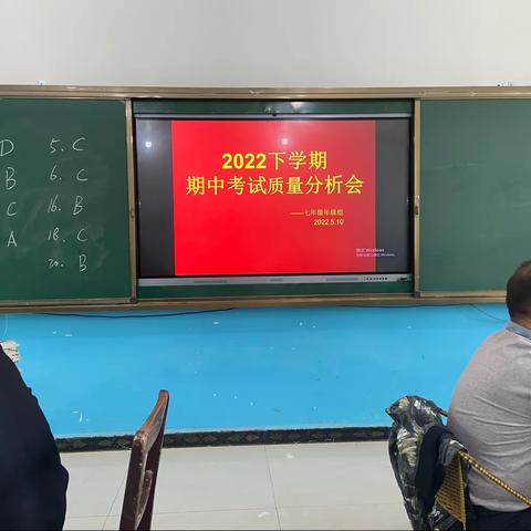 成绩分析凝心聚力，任重道远砥砺前行——藤田中学七年级2022下学期期中考试质量分析会