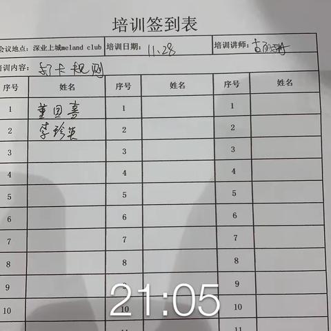 深业上城MC古丽珊 关于打卡制度的培训