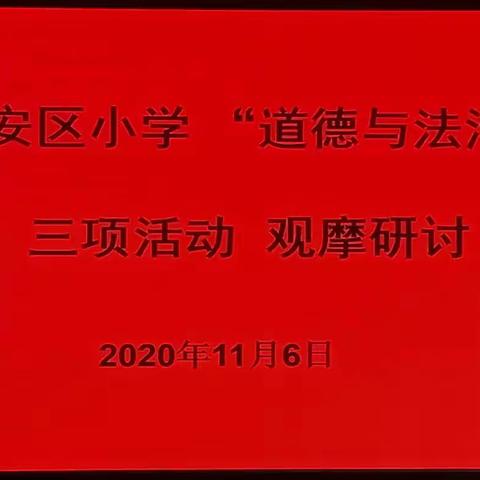 德润心灵，法促成长——龙安区小学道德与法治三项活动观摩研讨会