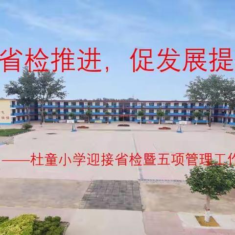 迎省检推进，促发展提升——杜童小学迎接省检暨五项管理工作观摩会