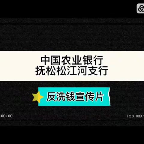 2022年中国农业银行抚松松江河支行反洗钱宣传片