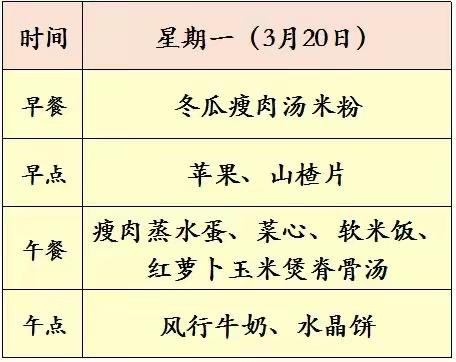 【营养食谱】花都区清莲卓雅幼儿园第八周营养食谱