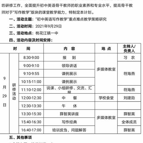 且学且思，且悟且行！ ——桃江县初中英语C0508工作坊第二次集中培训活动纪实