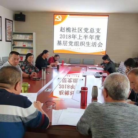 赵桅社区党总支召开2018年上半年组织生活会