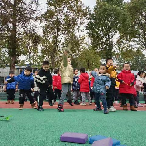 丁集学校好孩子幼儿园大班体智能课程来了