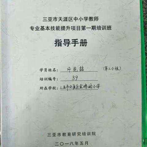 三亚市天涯区中小学教师专业基本技能提升项目第一期培训班（许先喆）