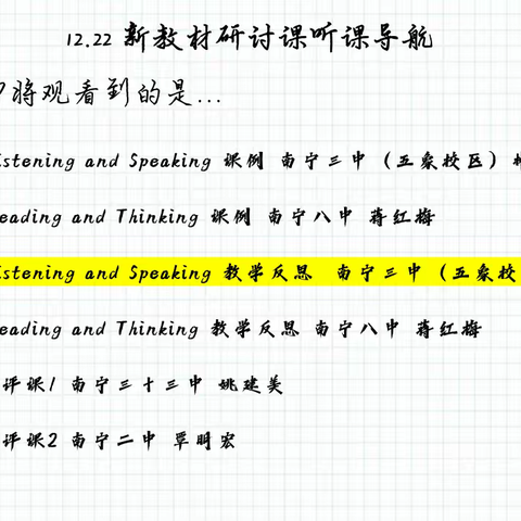 研读新教材，践行新课程——南宁市第三十三中学高一英语备课组活动（四）