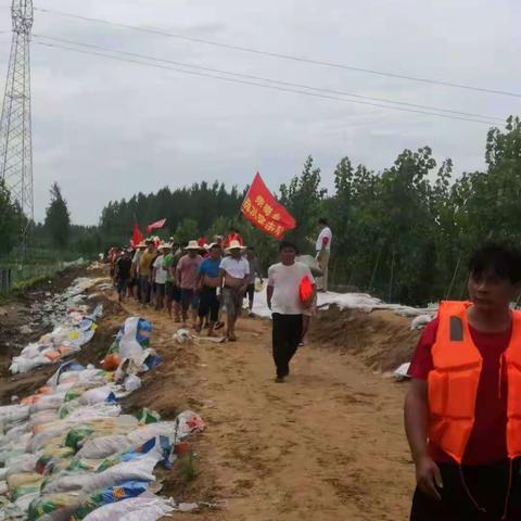 柴岗乡组织154名青壮劳力去贾鲁河高楼行政村杜庄河段抗洪抢险