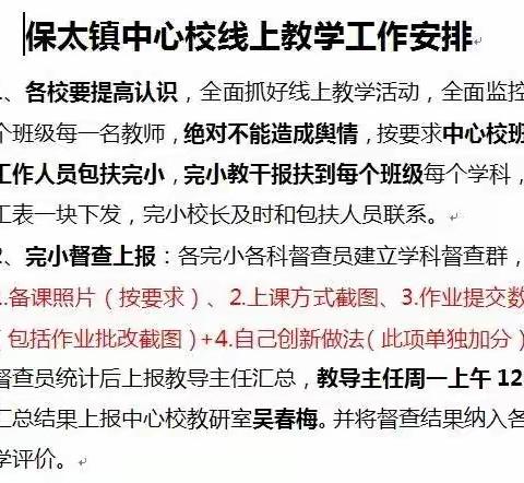 “线上教学助花开，居家学习盼疫散”——保太镇中心完小线上教学美篇