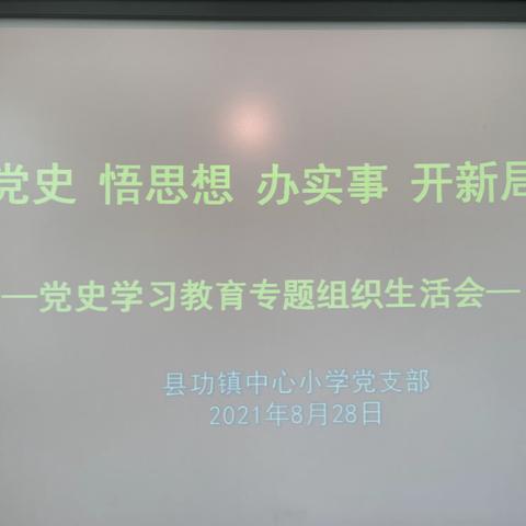 学党史 悟思想 办事实 开新局——县功镇中心小学党支部召开党史学习教育专题组织生活会